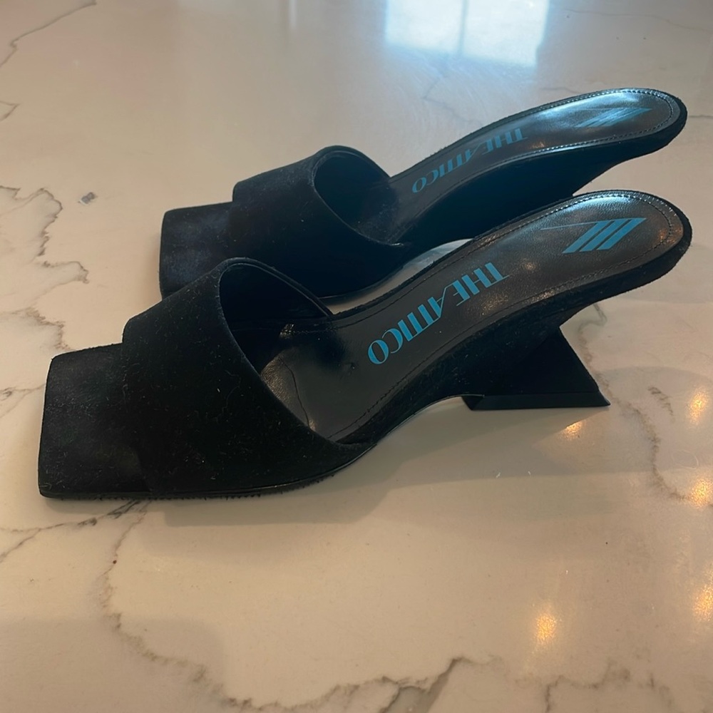 The Attico Cheope suede black mule size IT37
